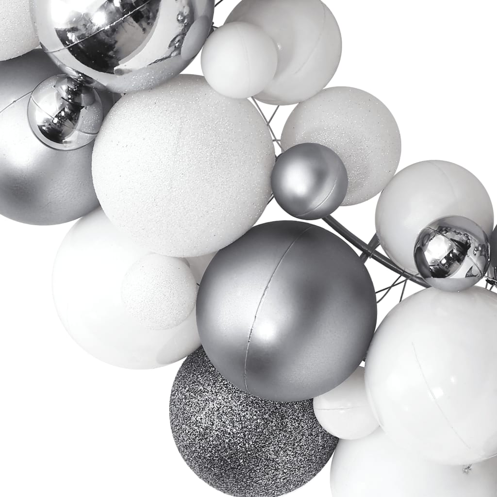 Vidaxl Couronne de Noël 45 cm Polystyrène blanc et gris