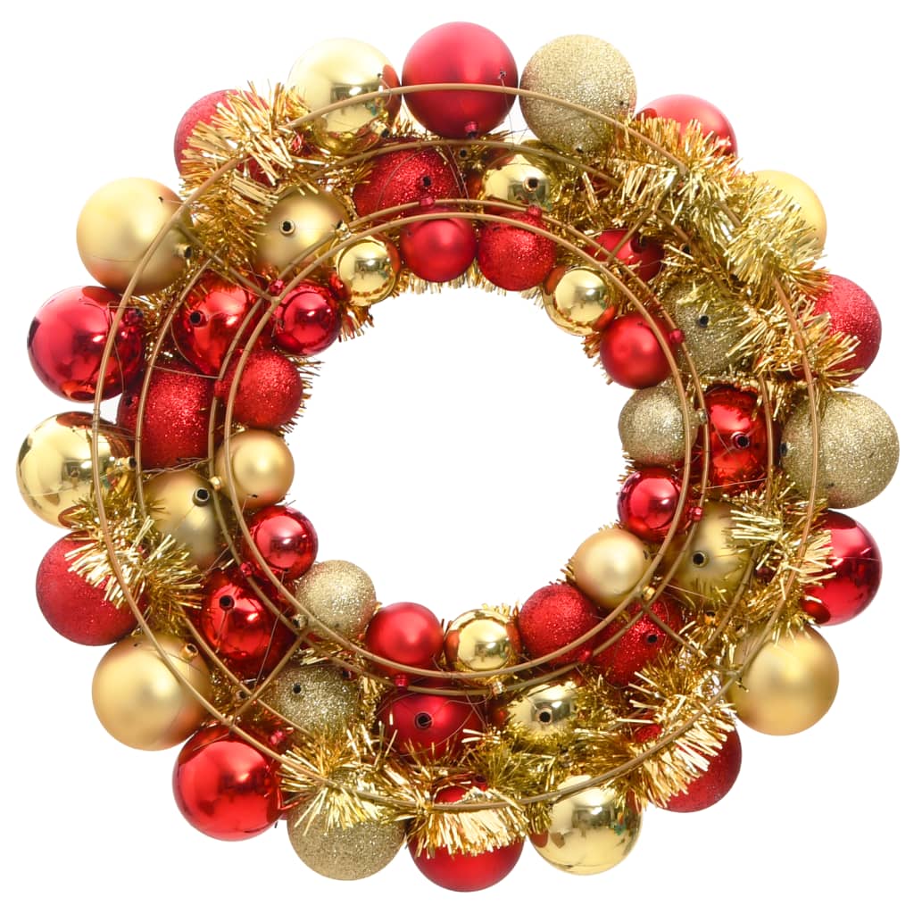 Vidaxl Couronne de Noël 45 cm Polystyrène rouge et or de couleur