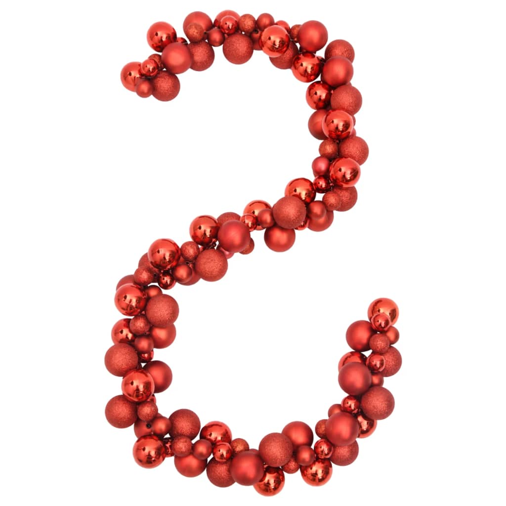 Vidaxl Christmas Garland Balls 175 cm Polystyrène rouge