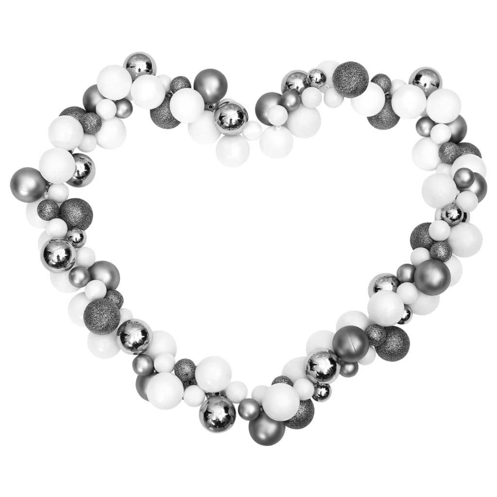 Vidaxl Christmas Garland Balls 175 cm Polystyrène blanc et gris