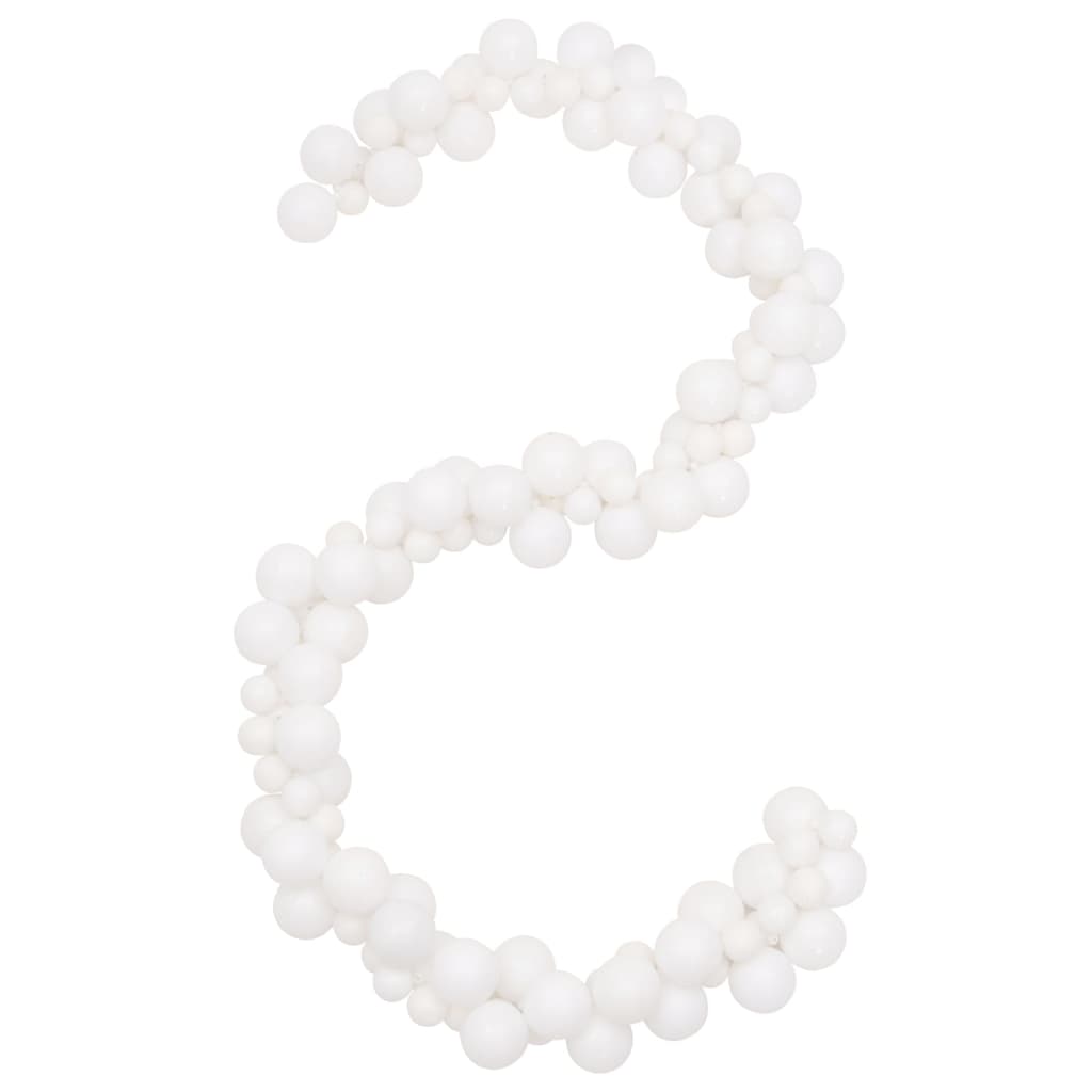 Vidaxl Christmas Garland Balls 175 cm Polystyrène blanc