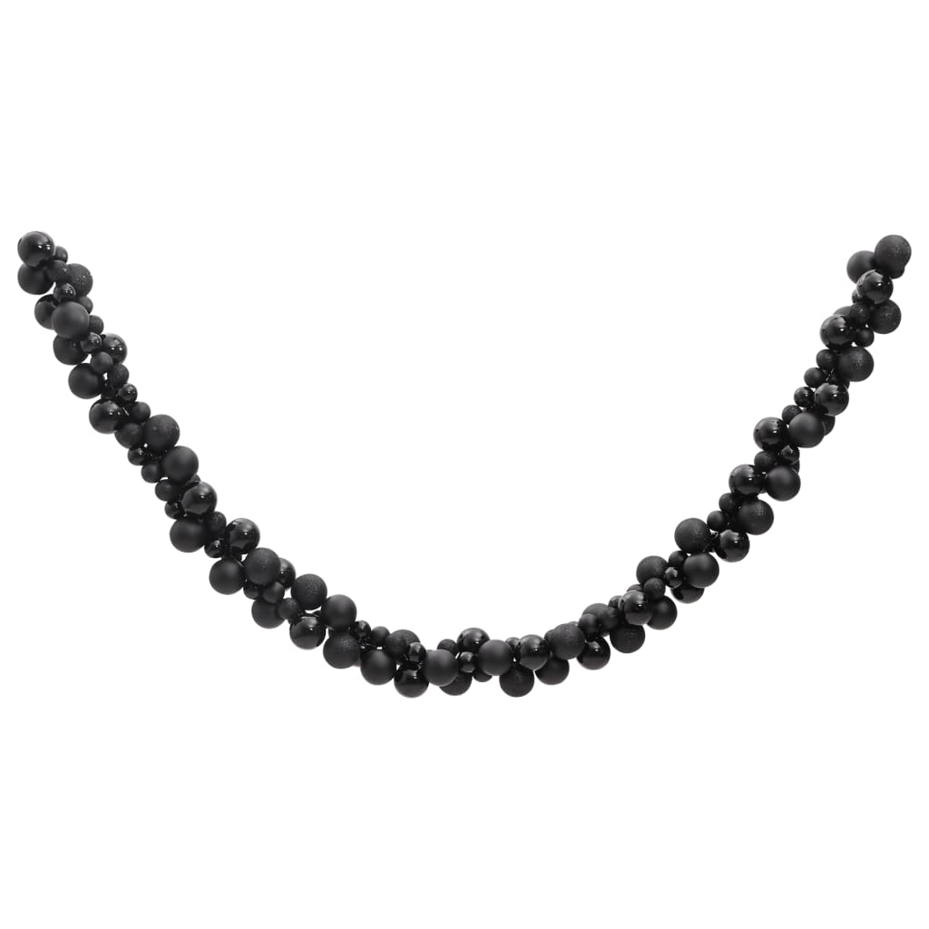 Vidaxl Christmas Garland Balls 175 cm Polystyrène noir