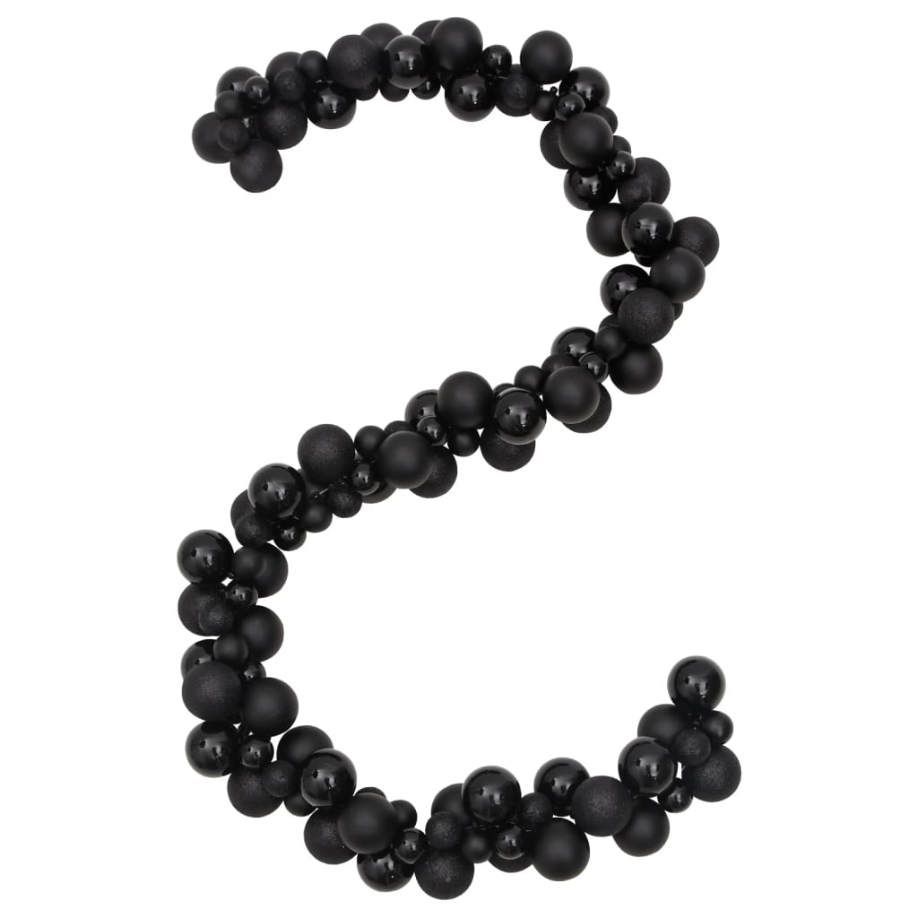Vidaxl Christmas Garland Balls 175 cm Polystyrène noir