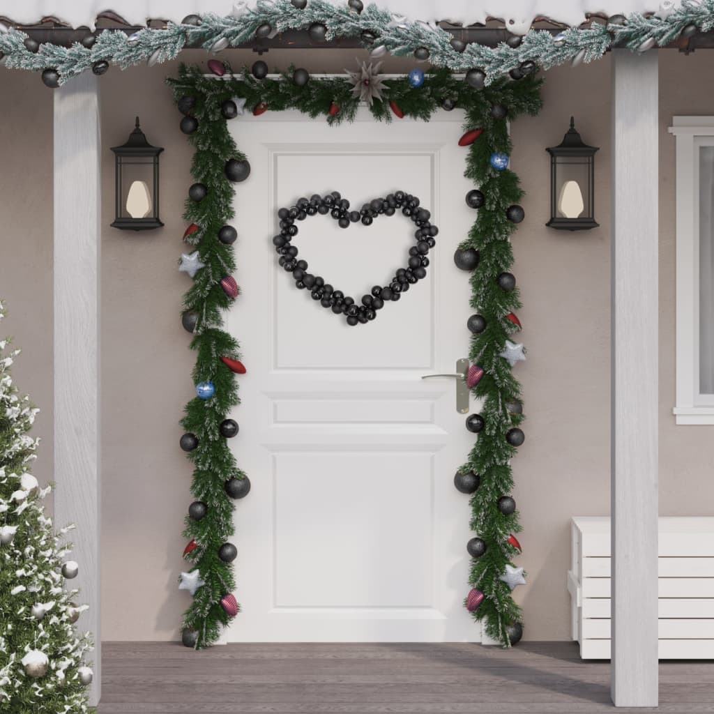Vidaxl Christmas Garland Balls 175 cm Polystyrène noir