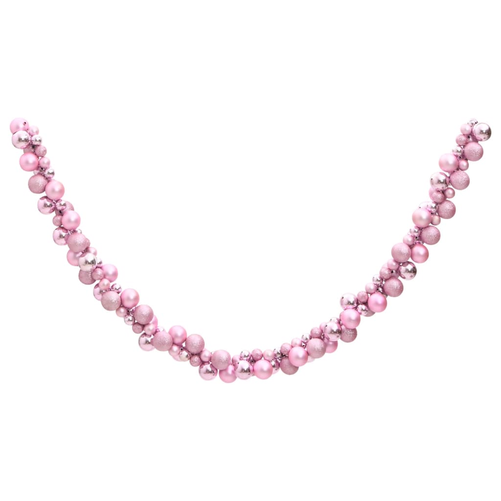 Vidaxl Christmas Garland Balls 175 cm Polystyrène rose