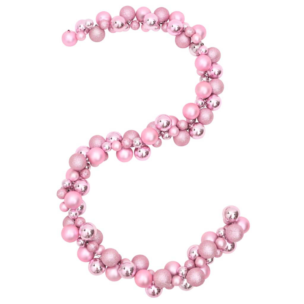 Vidaxl Christmas Garland Balls 175 cm Polystyrène rose