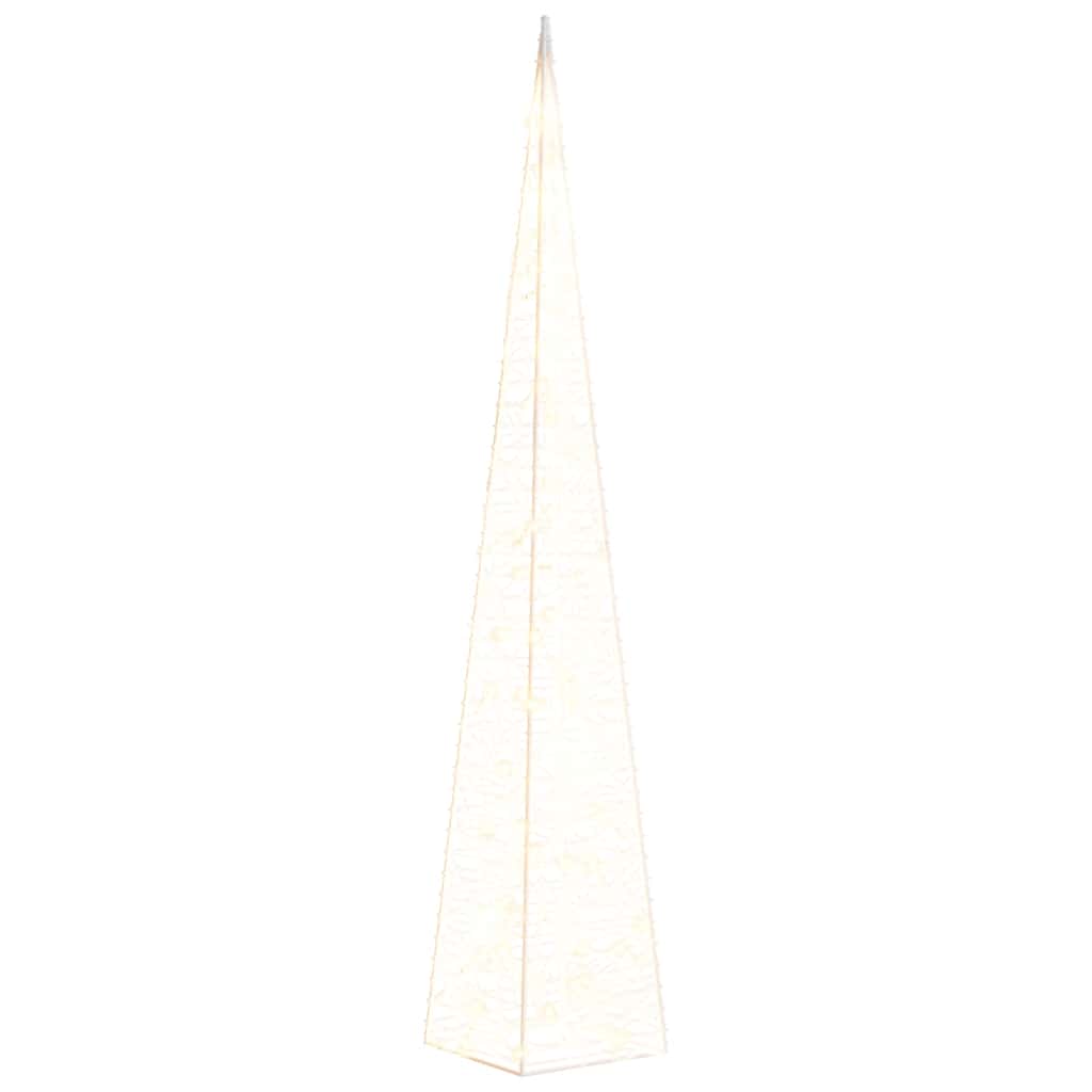 Cône d'éclairage de Noël Vidaxl avec 60 LED blancs chauds 120 cm acrylique