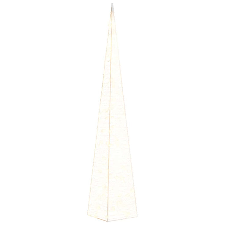 Cône d'éclairage de Noël Vidaxl avec 60 LED blancs chauds 120 cm acrylique