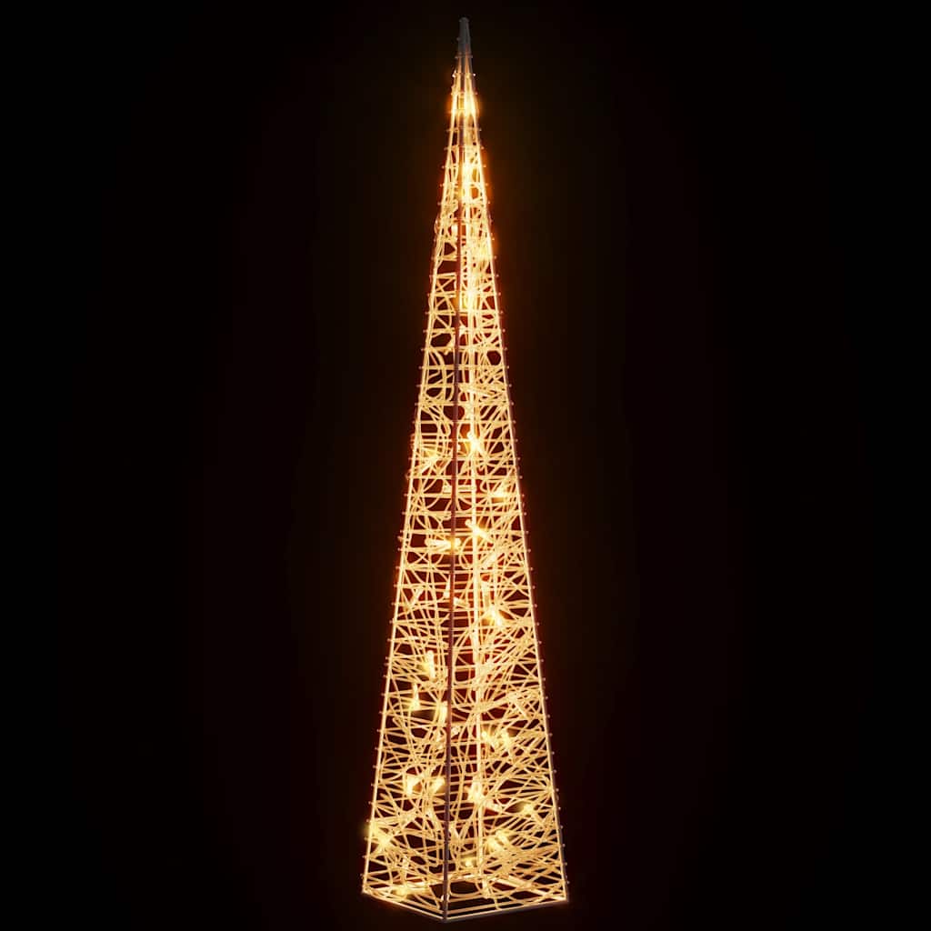 Cône d'éclairage de Noël Vidaxl avec 60 LED blancs chauds 120 cm acrylique