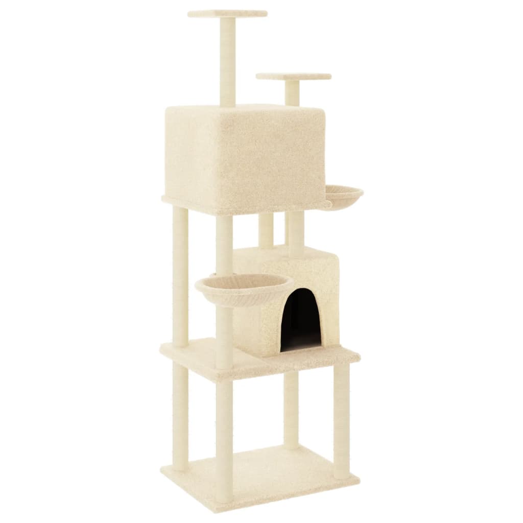 Vidaxl Cat Furniture avec Sisal Scratch Posts 180 cm Crème -Colored