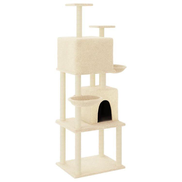 Vidaxl Cat Furniture avec Sisal Scratch Posts 180 cm Crème -Colored