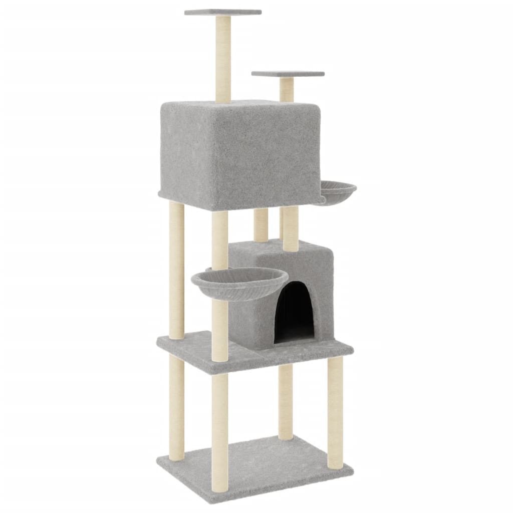 Vidaxl Cat Meubles avec Sisal Scratch Posts 180 cm Gris clair