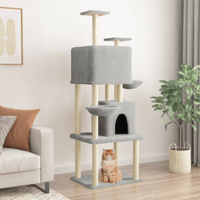Vidaxl Cat Meubles avec Sisal Scratch Posts 180 cm Gris clair