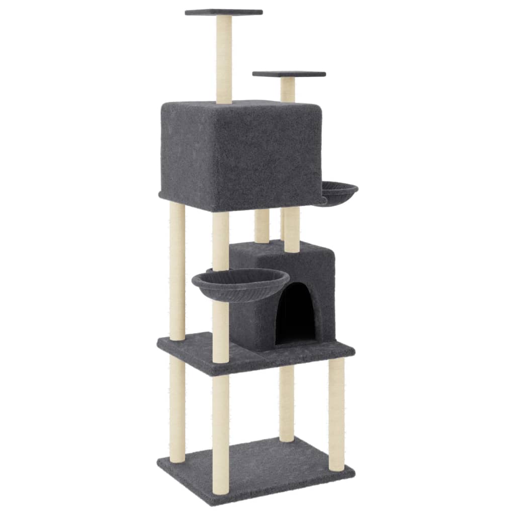 Vidaxl Cat Furniture avec Sisal Scratch Posts 180 cm Gris foncé