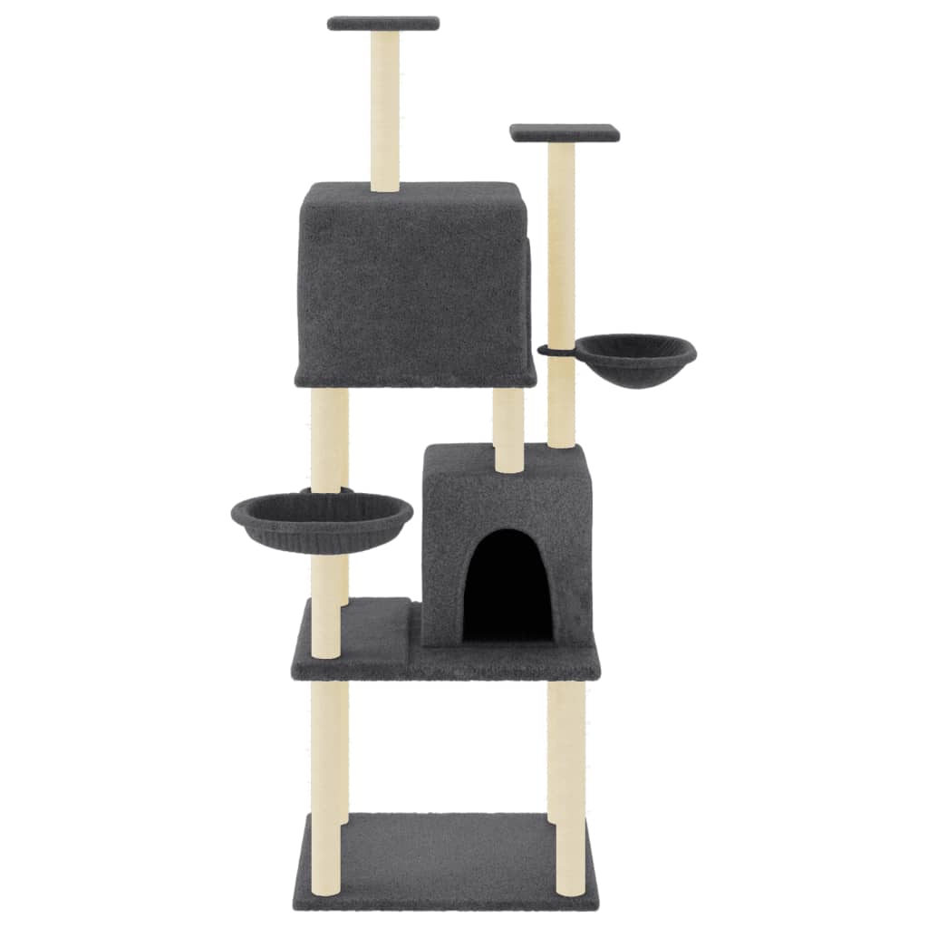 Vidaxl Cat Furniture avec Sisal Scratch Posts 180 cm Gris foncé
