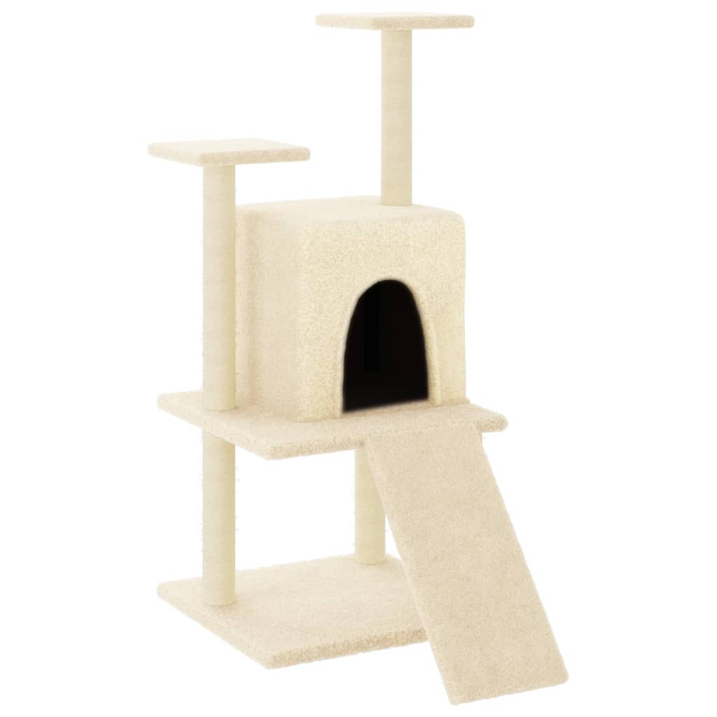 Vidaxl Cat Furniture avec Sisal Scratch Posts 110 cm Crème -Colored