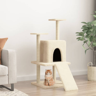 Vidaxl Cat Furniture avec Sisal Scratch Posts 110 cm Crème -Colored