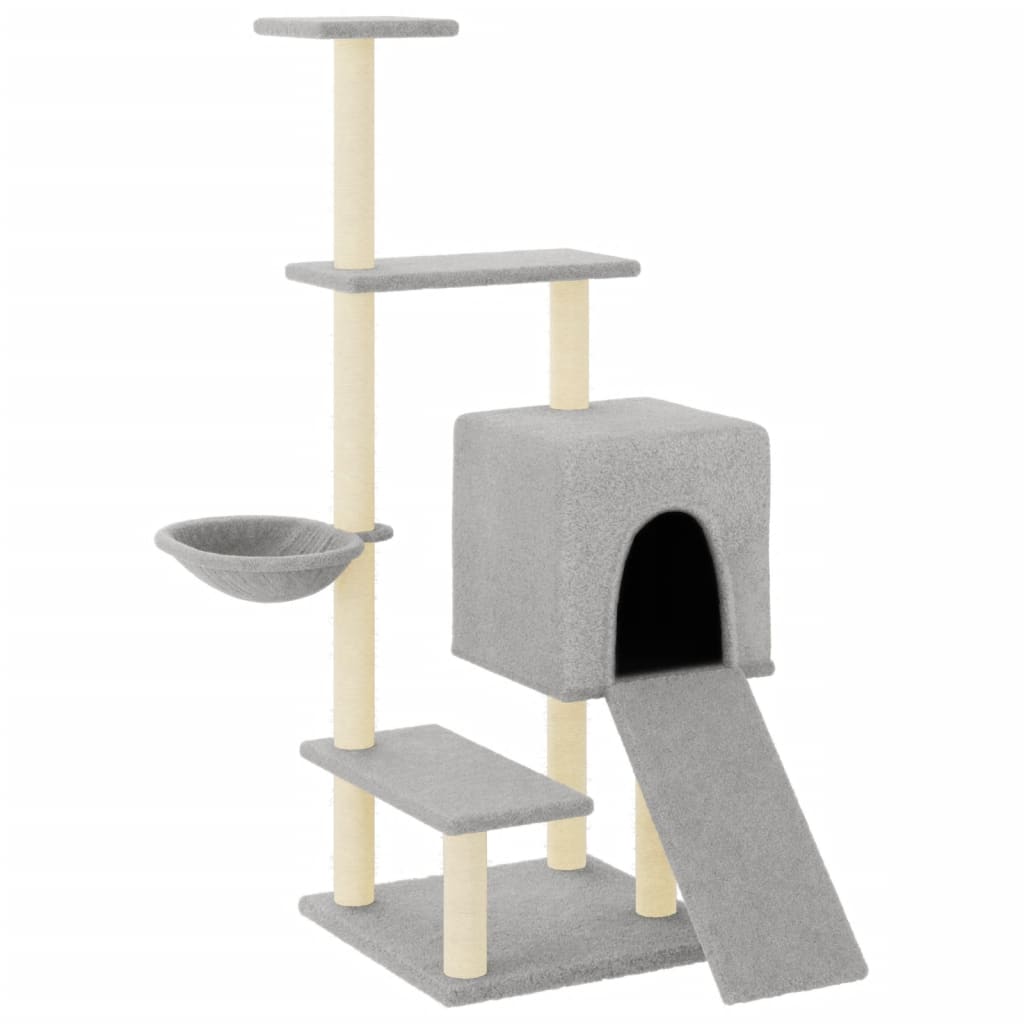 Vidaxl Cat Furniture avec Sisal Scratch Posts 130,5 cm Gris clair