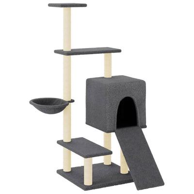 Vidaxl Cat Meubles avec Sisal Scratch Posts 130,5 cm Gris foncé