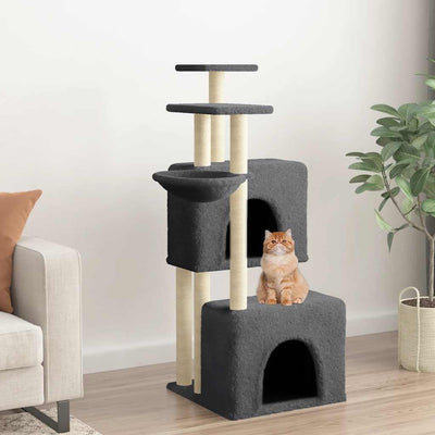 Vidaxl Cat Meubles avec Sisal Scratch Posts 122 cm Gris foncé