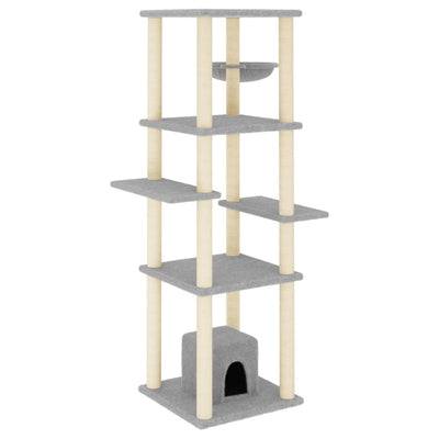 Vidaxl Cat Meubles avec Sisal Scratch Posts 154 cm Gris clair