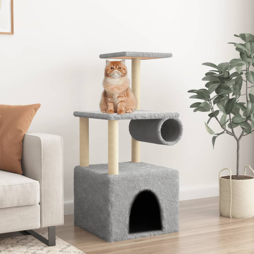 Vidaxl Cat Furniture avec Sisal Scratch Posts 109,5 cm Gris clair