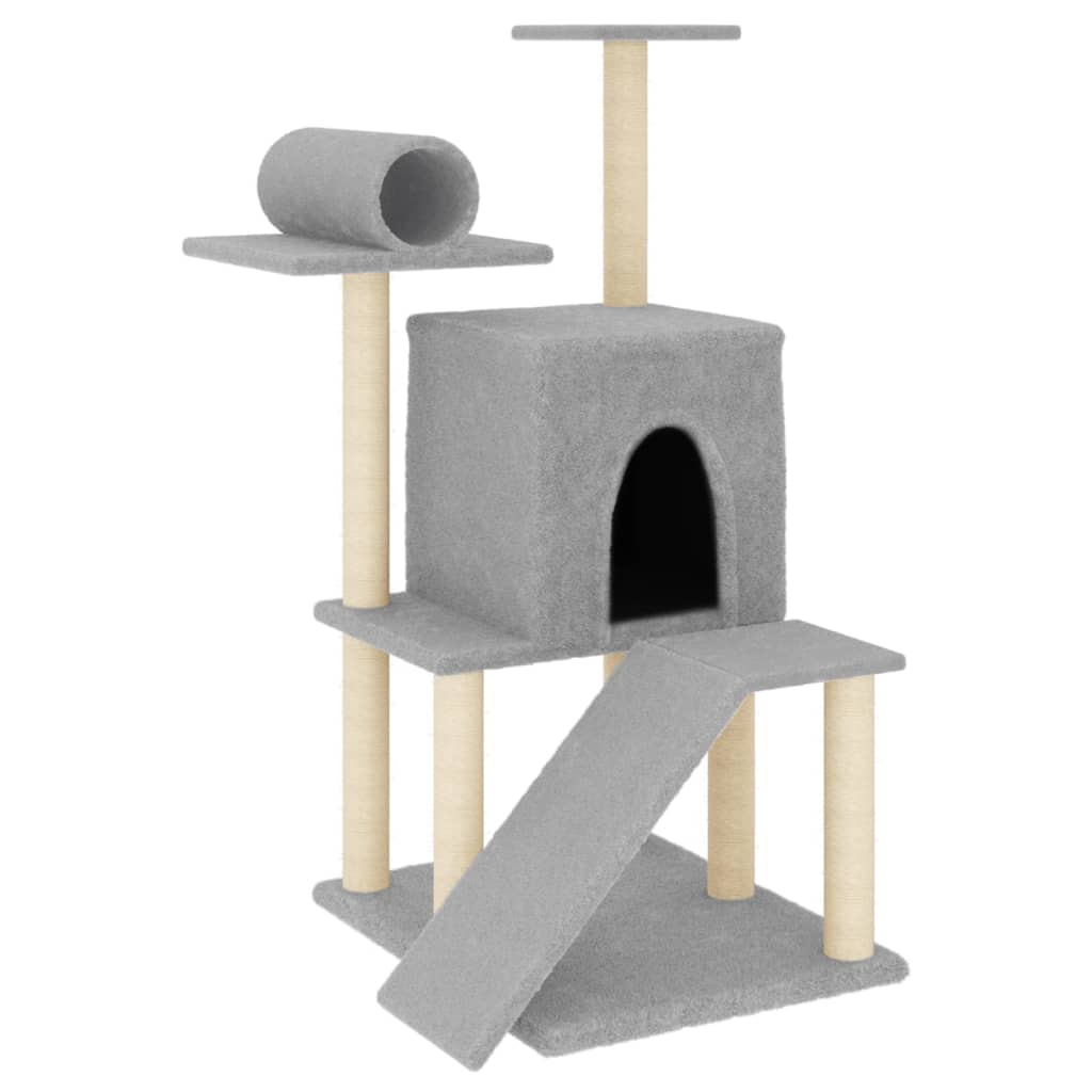 Vidaxl Cat Furniture avec Sisal Scratch Posts 110,5 cm Gris clair