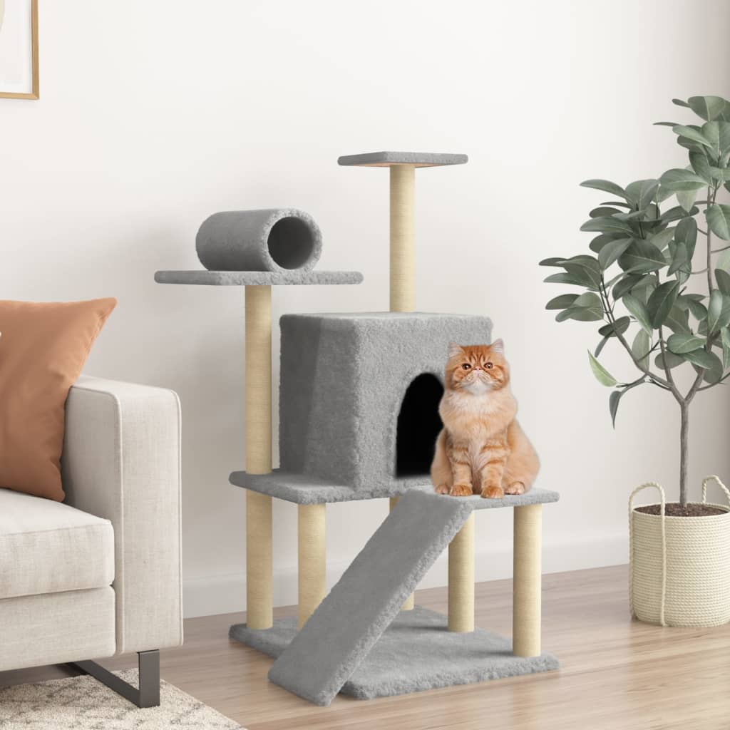 Vidaxl Cat Furniture avec Sisal Scratch Posts 110,5 cm Gris clair
