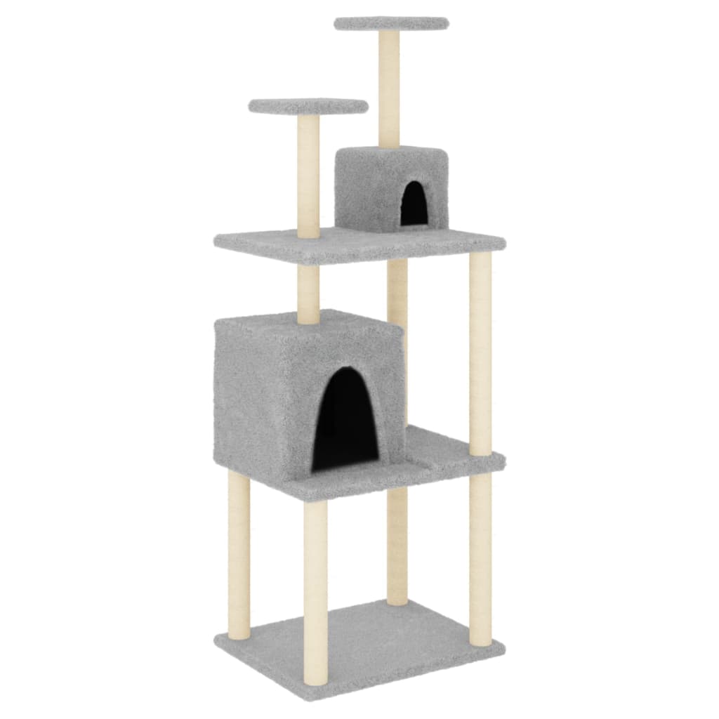 Vidaxl Cat Meubles avec Sisal Scratch Posts 167 cm Gris clair