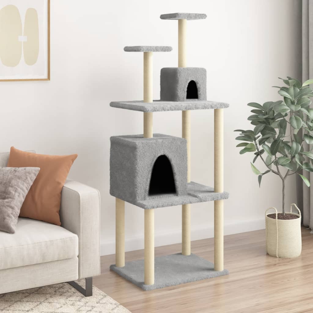 Vidaxl Cat Meubles avec Sisal Scratch Posts 167 cm Gris clair