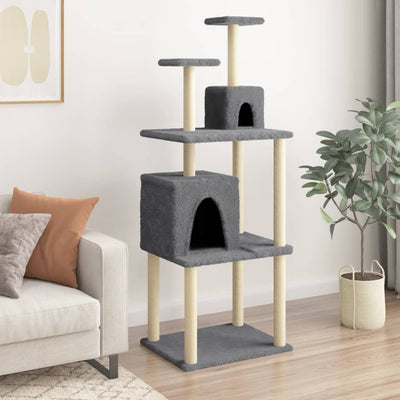Vidaxl Cat Furniture avec Sisal Scratch Posts 167 cm Gris foncé