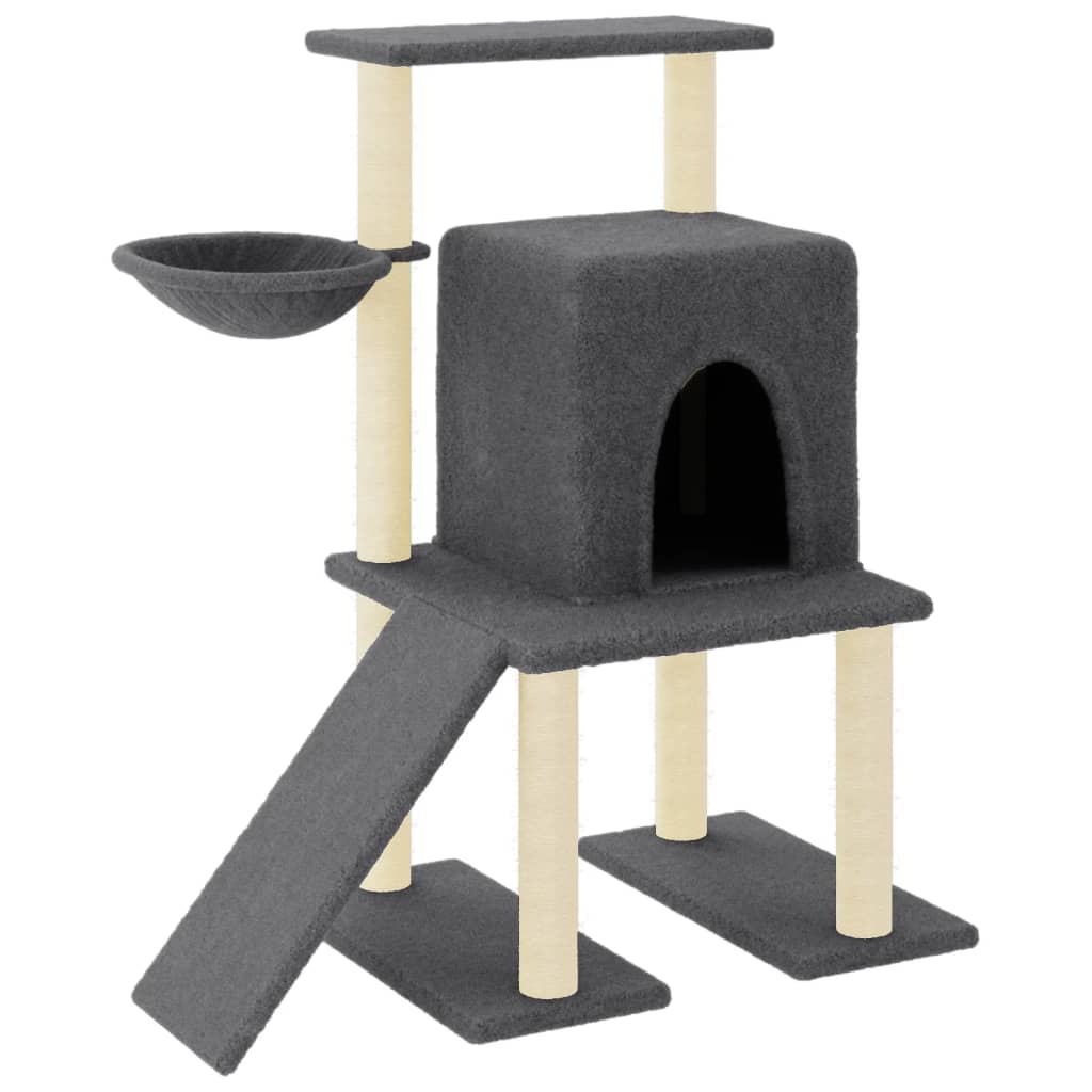Vidaxl Cat Meubles avec Sisal Scratch Posts 96,5 cm Gris foncé