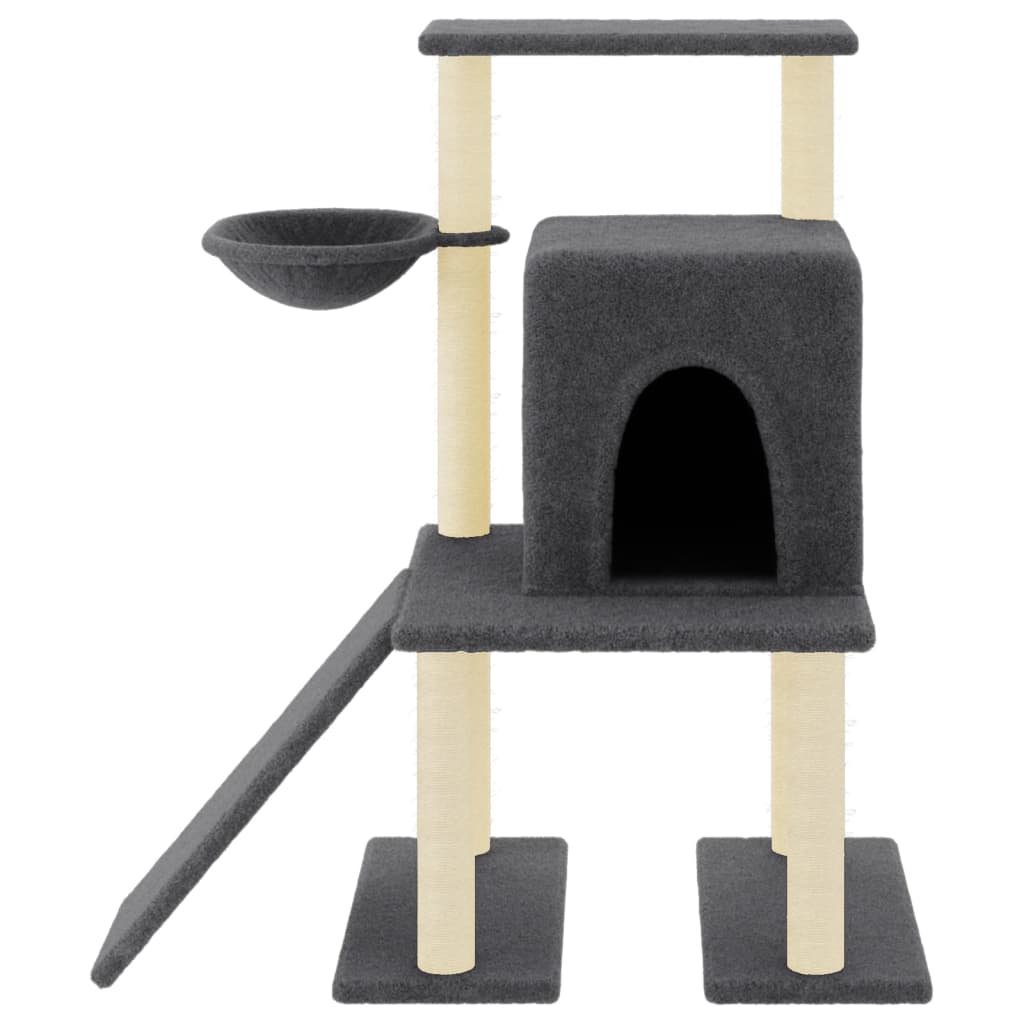 Vidaxl Cat Meubles avec Sisal Scratch Posts 96,5 cm Gris foncé