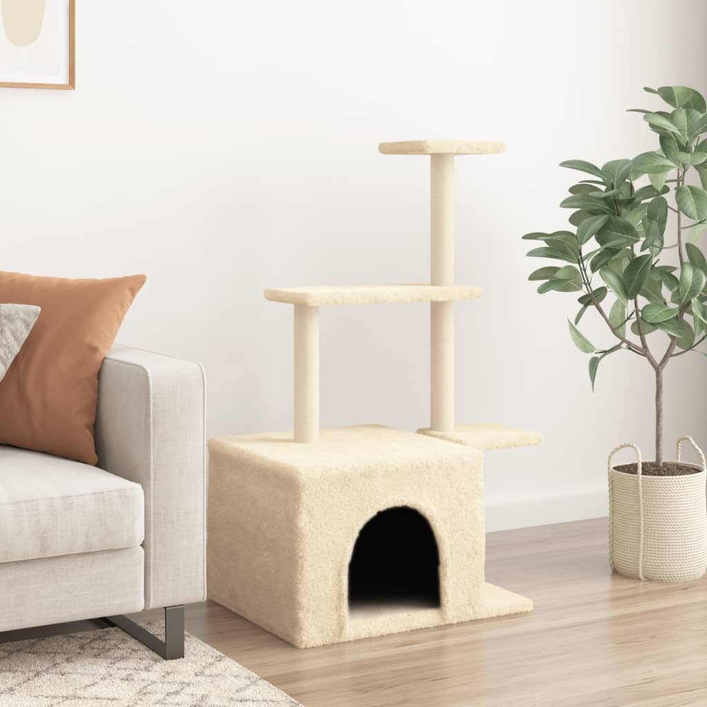 Vidaxl Cat Furniture avec Sisal Scratch Posts 110 cm Crème -Colored