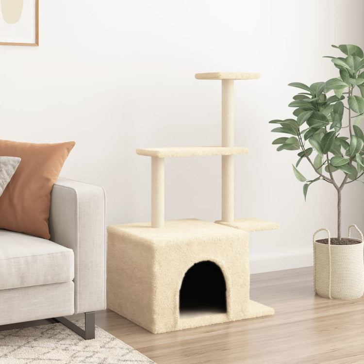 Vidaxl Cat Furniture avec Sisal Scratch Posts 110 cm Crème -Colored