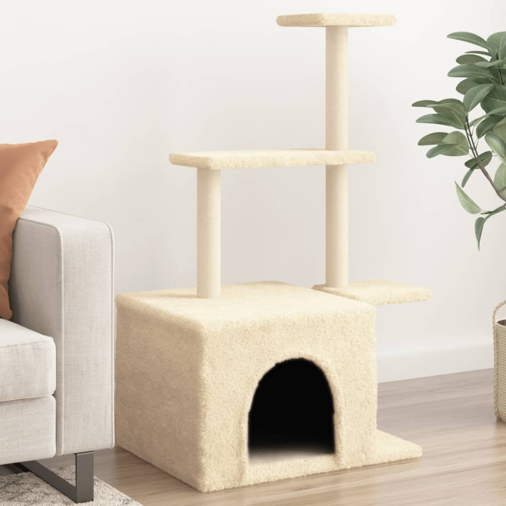 Vidaxl Cat Furniture avec Sisal Scratch Posts 110 cm Crème -Colored