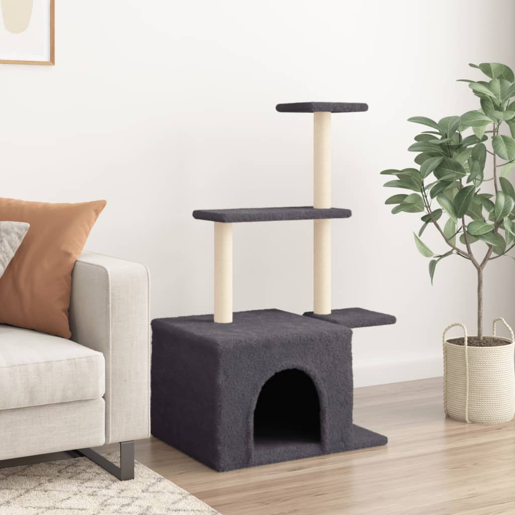 Vidaxl Cat Furniture avec Sisal Scratch Posts 110 cm Gris foncé