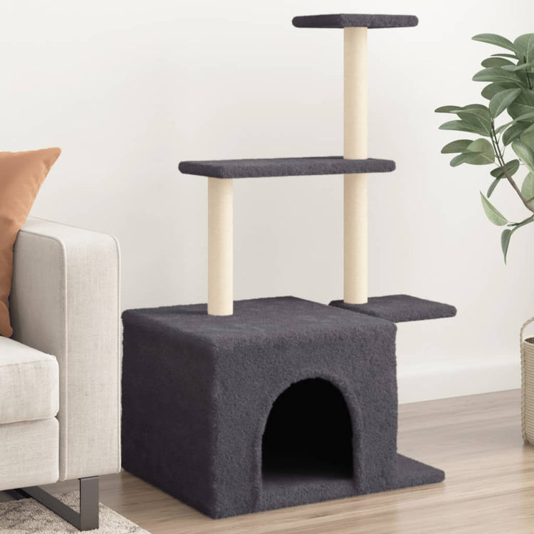Vidaxl Cat Furniture avec Sisal Scratch Posts 110 cm Gris foncé