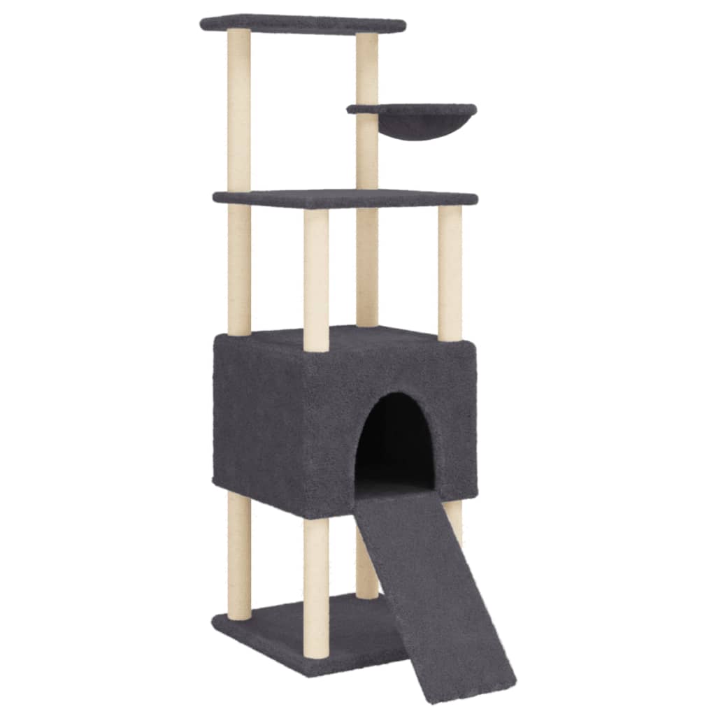 Vidaxl Cat Meubles avec Sisal Scratch Posts 153 cm Gris foncé