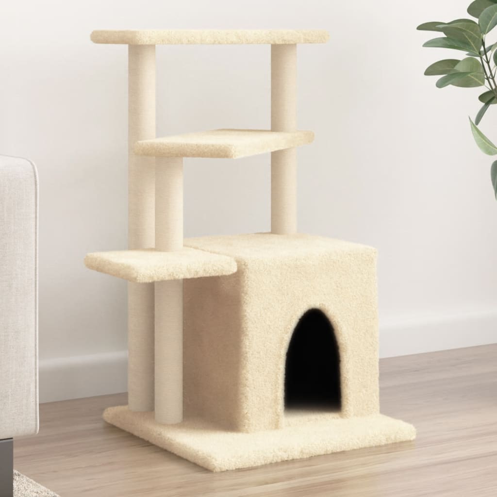 Vidaxl Cat Furniture avec Sisal Scratch Posts 83,5 cm Crème -Colored
