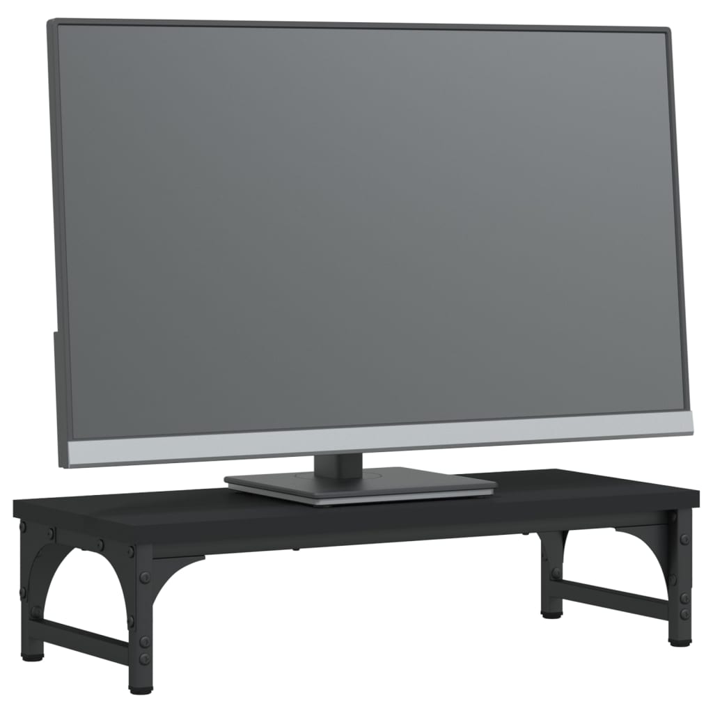 Vidaxl Monitor Standard 55x23x14 cm Bois transformé en noir
