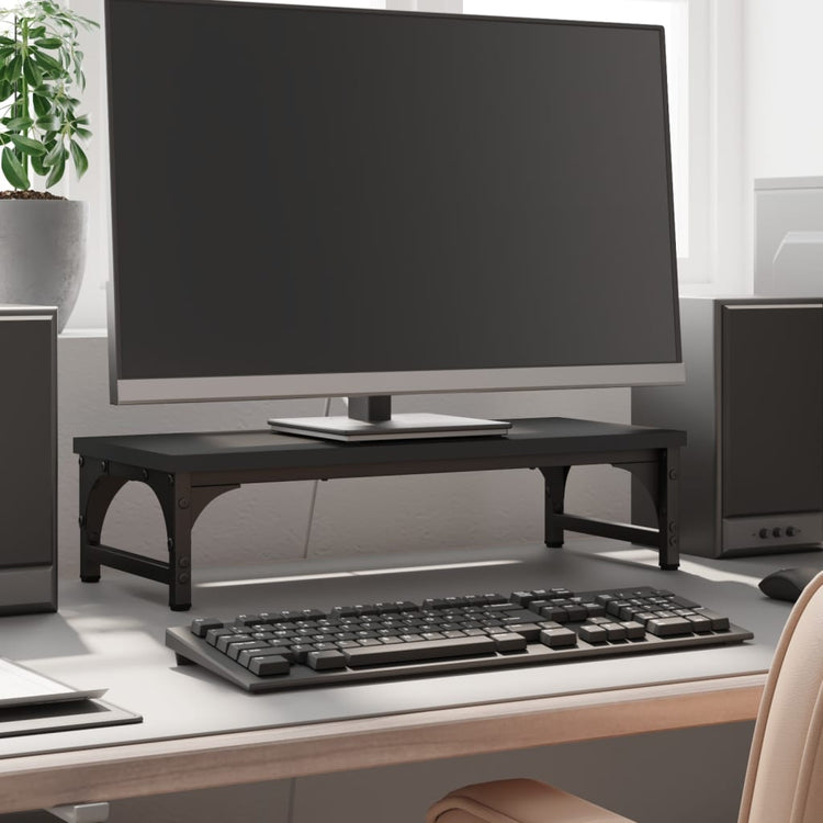 Vidaxl Monitor Standard 55x23x14 cm Bois transformé en noir