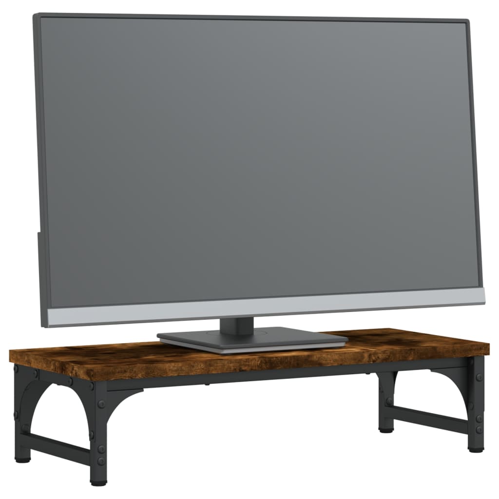 Vidaxl Monitor Standard 55x23x14 cm Couleur de chêne fumé en bois transformé de couleur