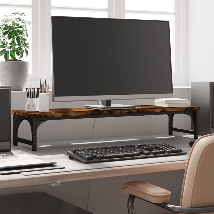 Vidaxl Monitor Standard 85x23x15.5 cm Couleur de chêne fumé en bois transformé
