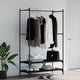 Rack de vêtements vidaxl avec étagères en bois transformé noir