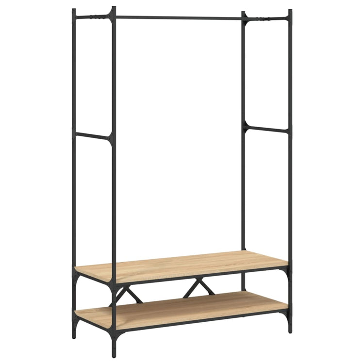 Rack de vêtements vidaxl avec étagères transformées en bois sonoma chêne -colored