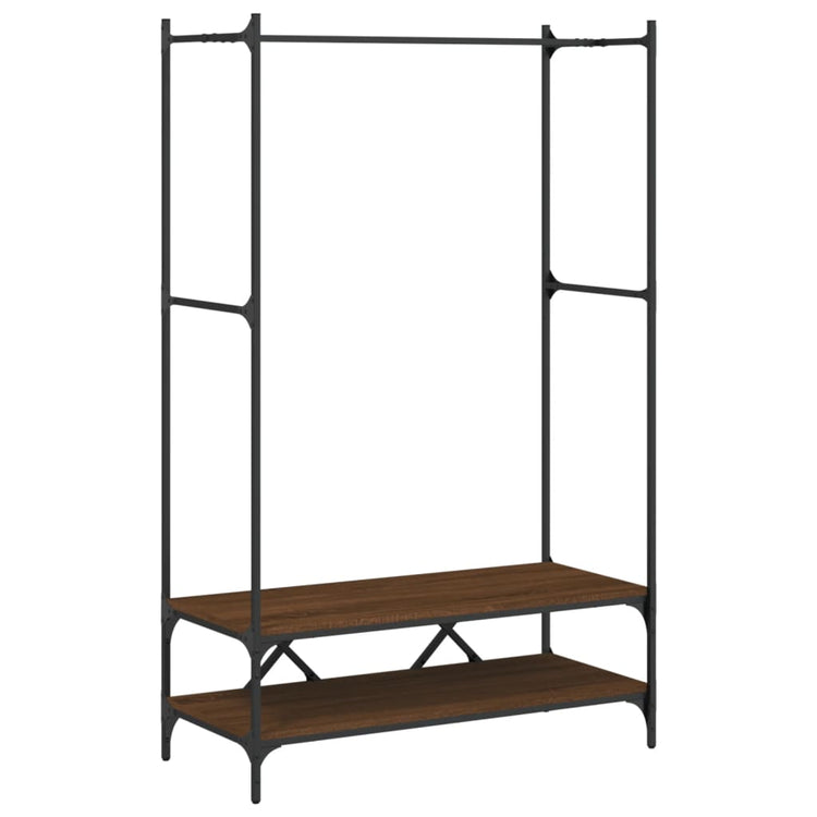 Rack de vêtements vidaxl avec étagères transformées en bois brun chêne couleur