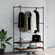 Rack de vêtements vidaxl avec étagères transformées en bois brun chêne couleur