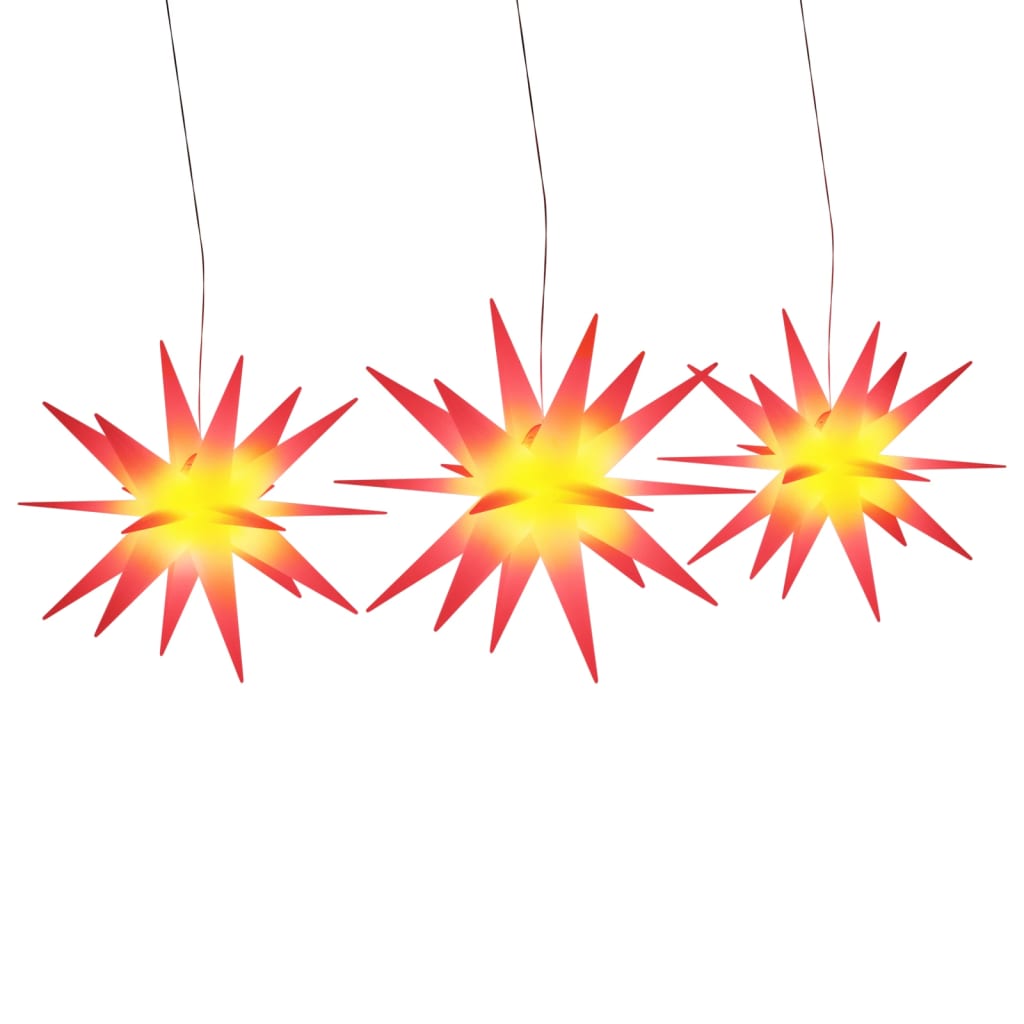 Lampes de Noël vidaxl avec LEDS 3 pcs pliants rouges