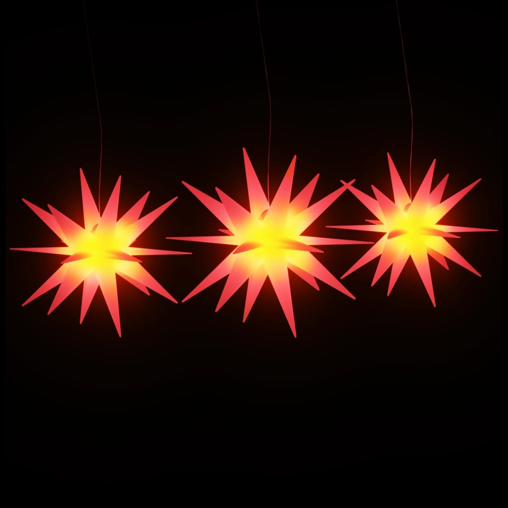 Lampes de Noël vidaxl avec LEDS 3 pcs pliants rouges